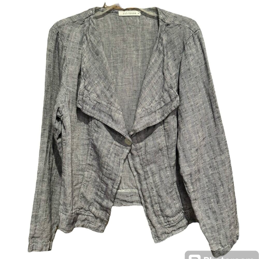 Cut Loose Linen Draped Blazer Jacket – Size L – Excellent Condition
